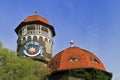 Tower water treatment facilities, the main symbol of the city Svetlogorsk Royalty Free Stock Photo